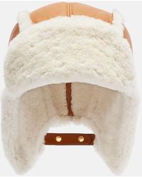 Miu Miu - Muetze Aus Leder Mit Shearling - Lyst