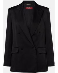 Max Mara - Arca Double-Breasted Satin Blazer - Lyst