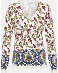 Etro - Printed Silk-blend Sweaters - Lyst