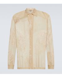 Bode - Moth Veil Embroidered Cotton Mesh Shirt - Lyst