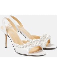 Mach & Mach - Sirene Embellished Leather Sandals - Lyst
