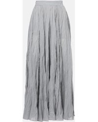 TOTEME - Organic Cotton-Blend Pleated Midi Skirt - Lyst