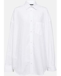 Balenciaga - Camicia in cotone con logo - Lyst
