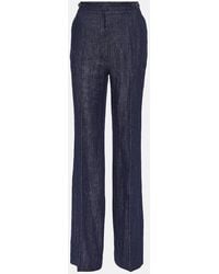 Gabriela Hearst - Tailored Linen Denim Wide-leg Pants - Lyst