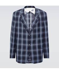 Thom Browne - Checked Wool And Linen Blazer - Lyst