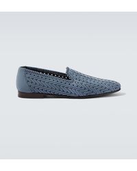 Manolo Blahnik - Mario Woven Leather Loafers - Lyst