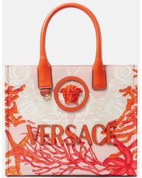Versace - La Medusa Barocco Sea Small Canvas Tote Bag - Lyst