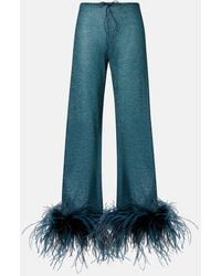 Oséree - Lumiere Plumage Wide-Leg Pants - Lyst