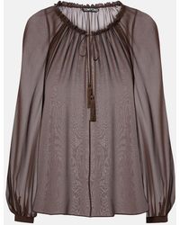 Tom Ford - Sheer Silk Georgette Blouse - Lyst