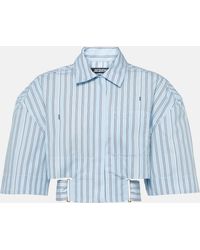 Jacquemus - La Chemise Courte Bari Striped Cotton Shirt - Lyst