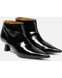 Ganni - Faux Leather Ankle Boots - Lyst