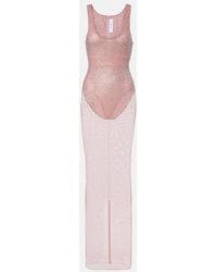 Alex Perry - Crystal-Embellished Mesh Maxi Dress - Lyst