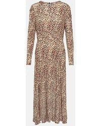 RIXO London - Cerise Leopard-Print Midi Dress - Lyst