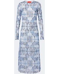 La DoubleJ - Slinky Swing Printed Midi Dress - Lyst