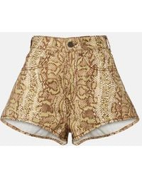 ALÉMAIS - Boa Snake-Print Denim Shorts - Lyst