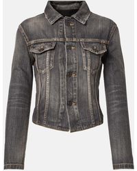 Balenciaga - Lace-Up Denim Jacket - Lyst