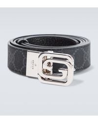 Gucci - GG Reversible Canvas And Leather Belt - Lyst