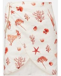 Agua Bendita - Agustina Printed Linen Beach Cover-Up - Lyst
