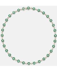 Anita Ko - Choker Flora Small Aus 18Kt Gelbgold (750/1000) Mit Diamanten Und Smaragden - Lyst