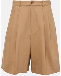 Polo Ralph Lauren - Pleated Cotton And Wool Shorts - Lyst