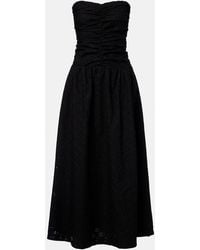 Faithfull the Brand - Lia Broderie Anglaise Ruched Maxi Dress - Lyst