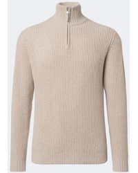 Allude - Wool And Cashmere Half-Zip Sweater - Lyst