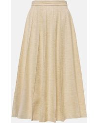 Loro Piana - Fumiko Wool, Linen And Silk Midi Skirt - Lyst