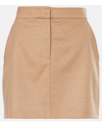 Max Mara - Ancella Camel Hair Miniskirt - Lyst