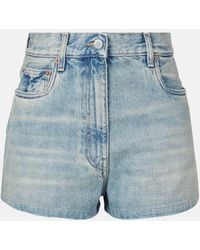 Prada - High-Rise Denim Shorts - Lyst