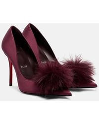 Christian Louboutin - Alana 100 Embellished Crepe Satin Pumps - Lyst