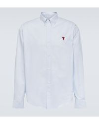 Ami Paris - Printed Cotton Poplin Shirt - Lyst
