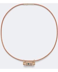 Marie Lichtenberg - Luck Smash 18Kt And Leather Locket Necklace With Emerald - Lyst