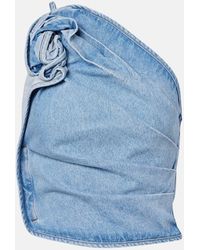 Magda Butrym - Draped One-Shoulder Denim Top - Lyst