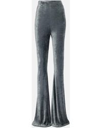 Rick Owens - Dirt High-Rise Velvet Flared Pants - Lyst