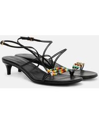 KHAITE - Loop 35 Beaded Leather Sandals - Lyst