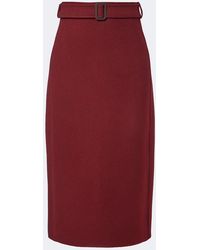 Max Mara - Falda Tubo De Lana Virgen Con Cinturon - Lyst