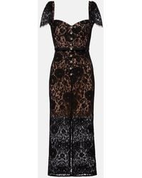 Self-Portrait - Embellished Cotton-Blend Lace Midi Dress - Lyst