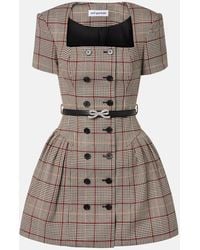 Self-Portrait - Robe En Laine Melangee A Carreaux - Lyst
