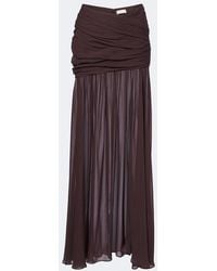 De La Vali - Amaya Gathered Chiffon Maxi Skirt - Lyst