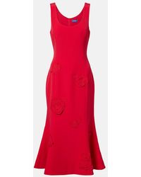 LEO LIN - Emily Floral-Applique Midi Dress - Lyst