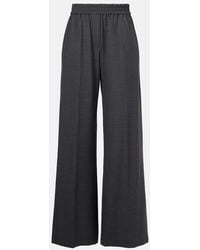 Brunello Cucinelli - Wool-Blend Wide-Leg Pants - Lyst