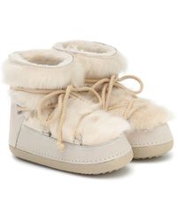 Inuikii Toskana Shearling And Suede Boots - White