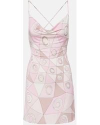 PUCCI - Occhi Draped Satin Jersey Minidress - Lyst