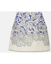 ALÉMAIS - Printed Linen And Cotton Miniskirt - Lyst