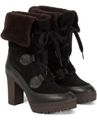 See By Chloé Ankle Boots Verena mit Shearling - Schwarz