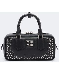 Miu Miu - Arcadie Studded Leather Top-Handle Bag - Lyst
