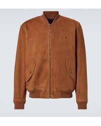 Polo Ralph Lauren - Logo Suede Bomber Jacket - Lyst