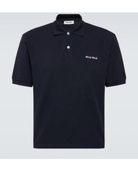 Miu Miu - Logo Cotton Pique Polo Shirt - Lyst