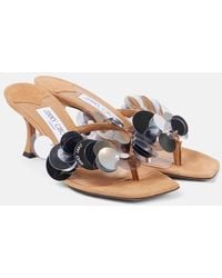 Jimmy Choo - Freja 70 Sequined Suede Thong Sandals - Lyst