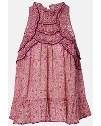 Isabel Marant - Carlee Printed Ruffled Cotton Blouse - Lyst